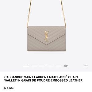 YSL Saint Laurent Crema Leather Handbag